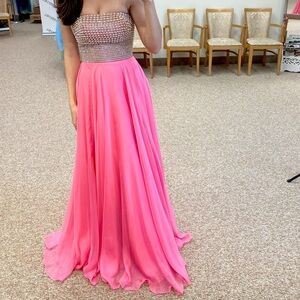 Sherri Hill Pink Dress with sparkle top - size 4